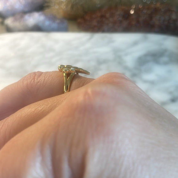 Larimar butterfly 🦋 ring 18kt over sterling silver ring in size 7 - Picture 5 of 8